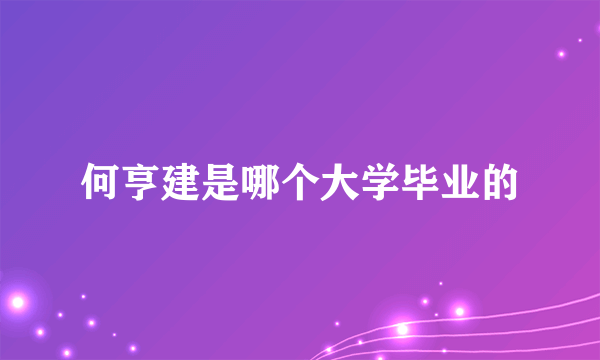 何亨建是哪个大学毕业的