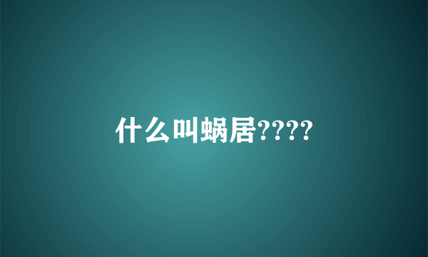 什么叫蜗居????