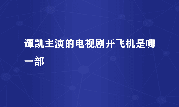 谭凯主演的电视剧开飞机是哪一部