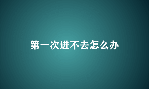 第一次进不去怎么办