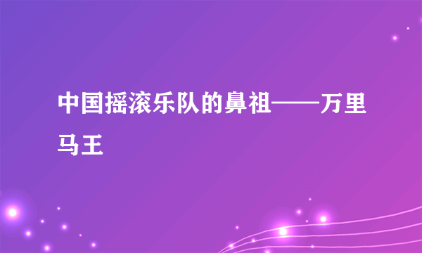 中国摇滚乐队的鼻祖——万里马王