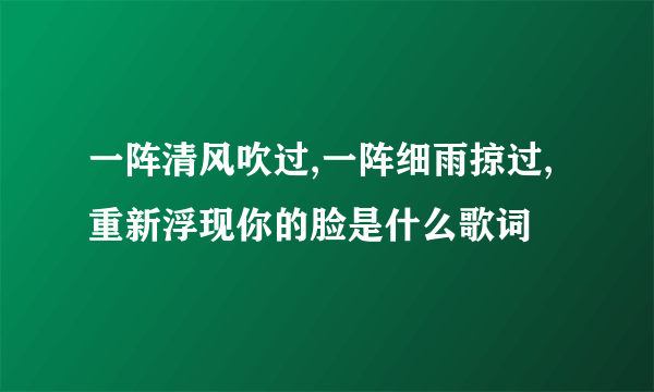 一阵清风吹过,一阵细雨掠过,重新浮现你的脸是什么歌词