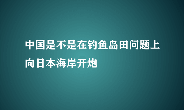 中国是不是在钓鱼岛田问题上向日本海岸开炮