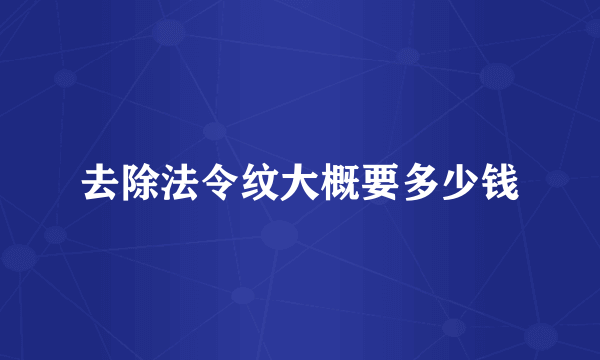 去除法令纹大概要多少钱