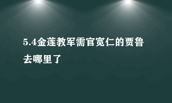 5.4金莲教军需官宽仁的贾鲁去哪里了