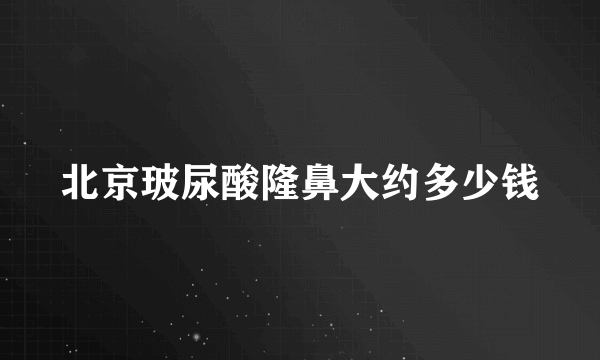 北京玻尿酸隆鼻大约多少钱