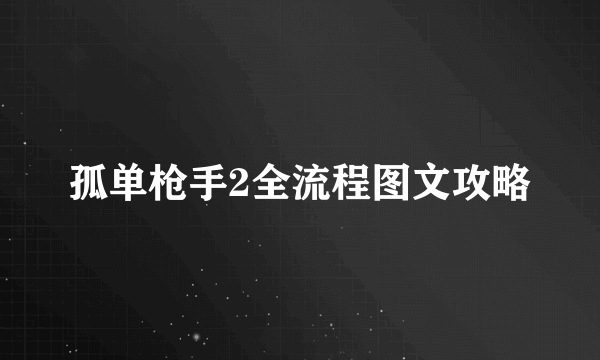 孤单枪手2全流程图文攻略