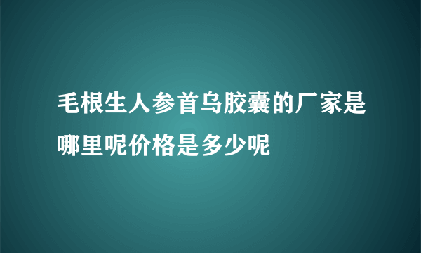 毛根生人参首乌胶囊的厂家是哪里呢价格是多少呢