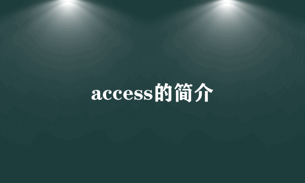 access的简介