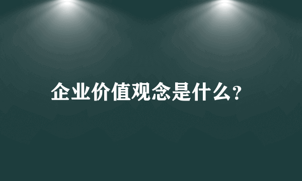 企业价值观念是什么？