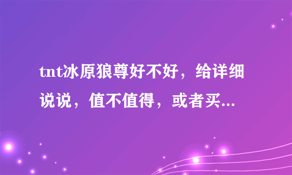 tnt冰原狼尊好不好，给详细说说，值不值得，或者买什么好，喜欢攻击的