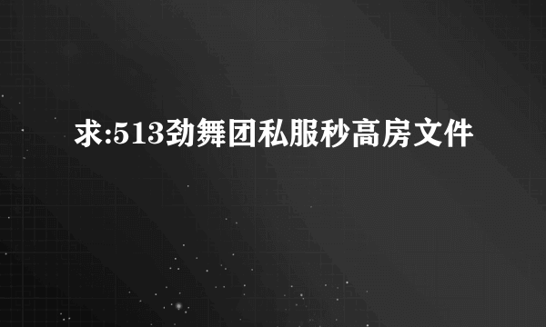 求:513劲舞团私服秒高房文件