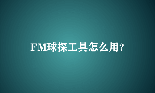 FM球探工具怎么用?