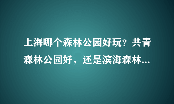 上海哪个森林公园好玩？共青森林公园好，还是滨海森林公园好？