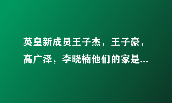 英皇新成员王子杰，王子豪，高广泽，李晓楠他们的家是哪里的?