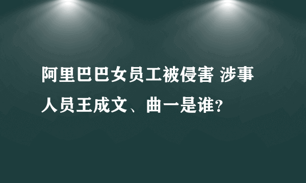 阿里巴巴女员工被侵害 涉事人员王成文、曲一是谁？