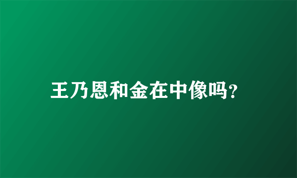 王乃恩和金在中像吗？