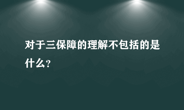 对于三保障的理解不包括的是什么？