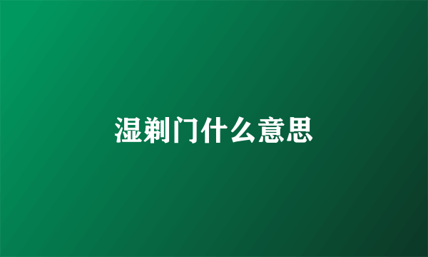 湿剃门什么意思