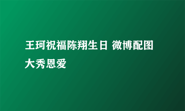 王珂祝福陈翔生日 微博配图大秀恩爱