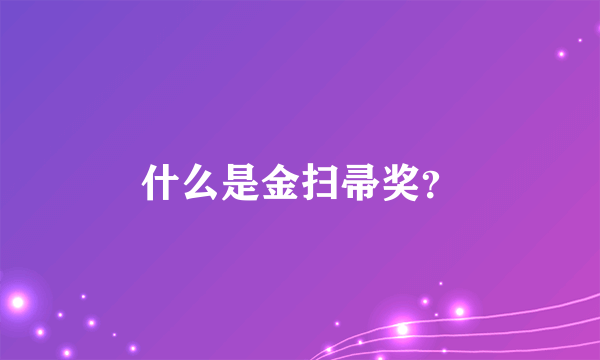 什么是金扫帚奖？