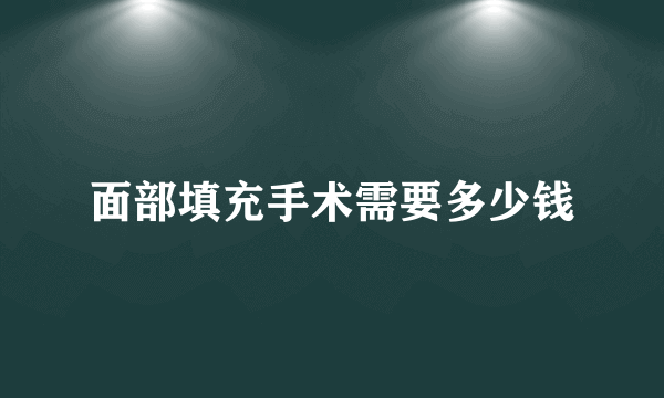 面部填充手术需要多少钱