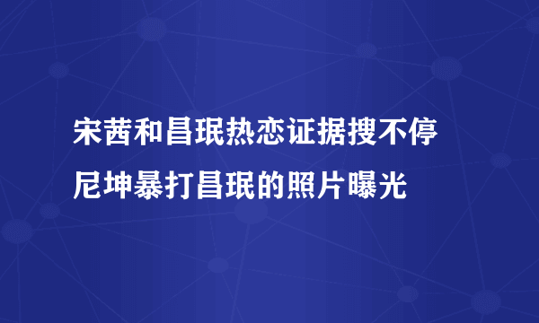 宋茜和昌珉热恋证据搜不停 尼坤暴打昌珉的照片曝光