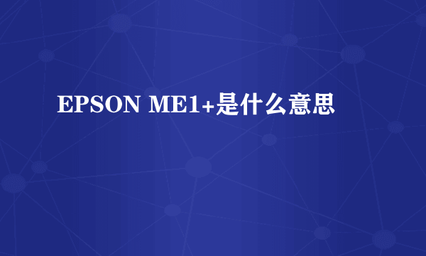 EPSON ME1+是什么意思