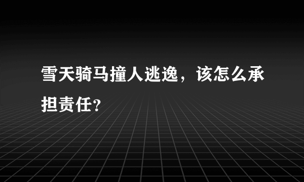 雪天骑马撞人逃逸，该怎么承担责任？