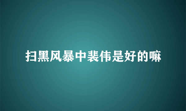 扫黑风暴中裴伟是好的嘛