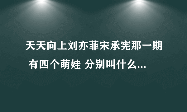 天天向上刘亦菲宋承宪那一期 有四个萌娃 分别叫什么名字 特别是那个扮演小龙女的 刚