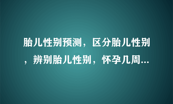 胎儿性别预测，区分胎儿性别，辨别胎儿性别，怀孕几周可以鉴定胎儿性别?