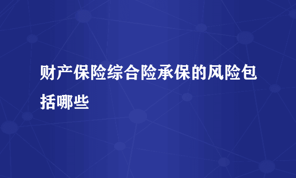 财产保险综合险承保的风险包括哪些