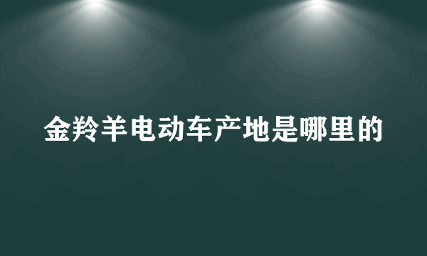 金羚羊电动车产地是哪里的