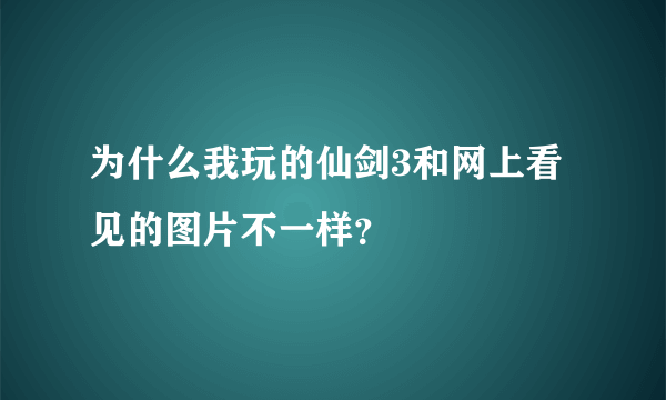 为什么我玩的仙剑3和网上看见的图片不一样？