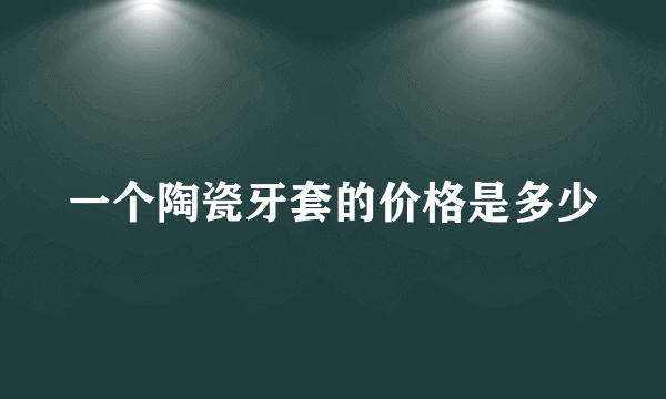 一个陶瓷牙套的价格是多少