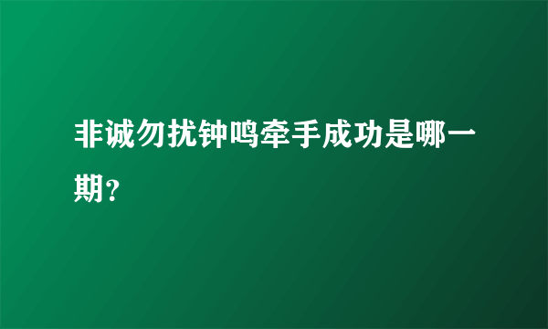 非诚勿扰钟鸣牵手成功是哪一期？