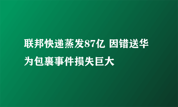 联邦快递蒸发87亿 因错送华为包裹事件损失巨大