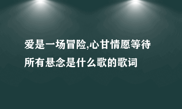 爱是一场冒险,心甘情愿等待所有悬念是什么歌的歌词