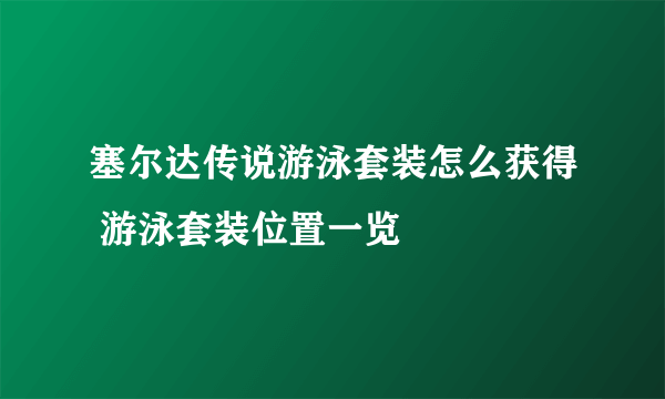 塞尔达传说游泳套装怎么获得 游泳套装位置一览