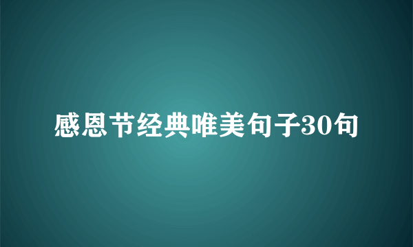 感恩节经典唯美句子30句