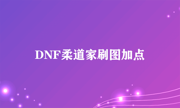 DNF柔道家刷图加点