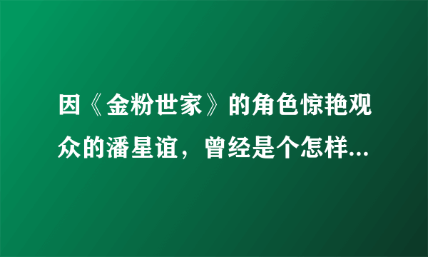 因《金粉世家》的角色惊艳观众的潘星谊，曾经是个怎样的演员？