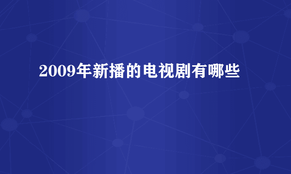 2009年新播的电视剧有哪些