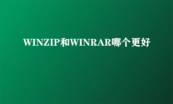 WINZIP和WINRAR哪个更好