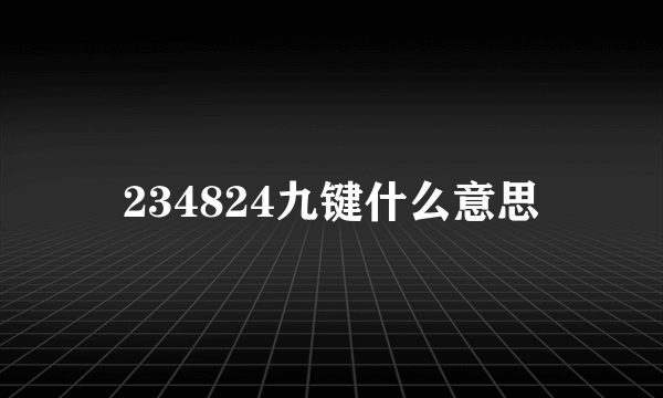 234824九键什么意思