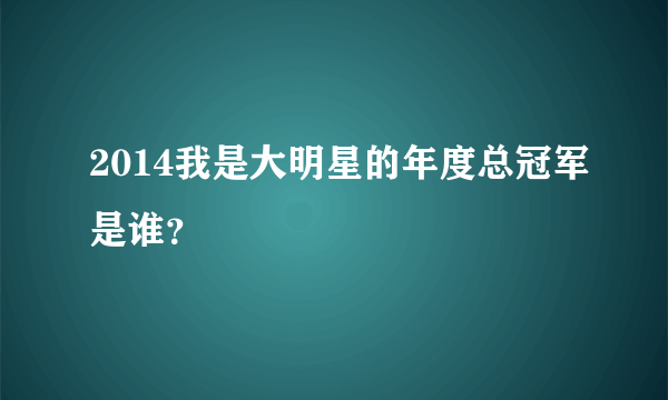 2014我是大明星的年度总冠军是谁？