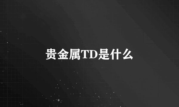 贵金属TD是什么