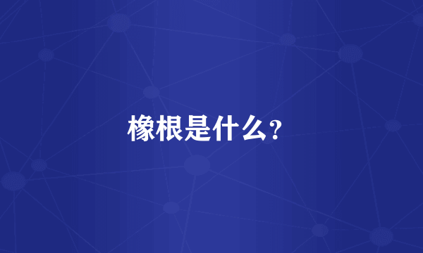 橡根是什么？