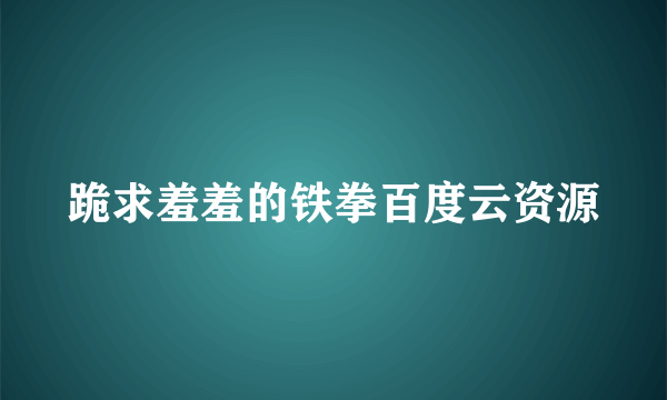 跪求羞羞的铁拳百度云资源